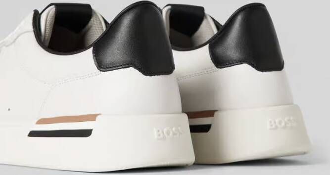 Boss Lage sneakers van leer met vetersluiting