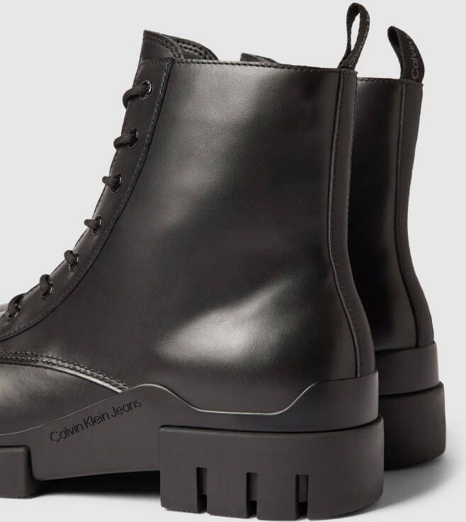 Calvin Klein Jeans Boots van leer met labeldetails model 'COMBAT'