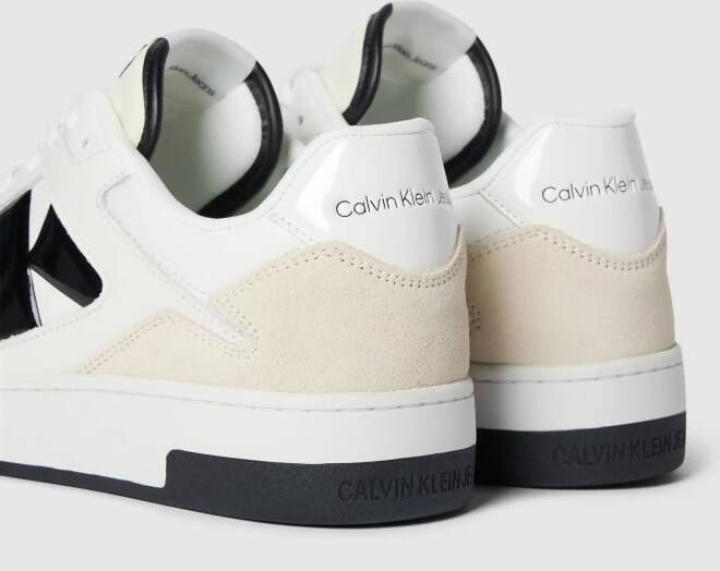 Calvin Klein Jeans Leren sneakers met contrastgarnering