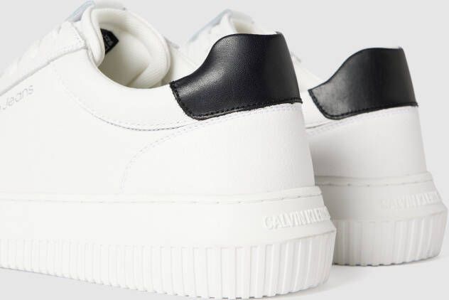 Calvin Klein Jeans Sneaker van echt leer met contrastgarnering