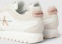 Calvin Klein Tooth Runner Irregular Lines Dames Lage sneakers Leren Sneaker Dames Wit - Thumbnail 13