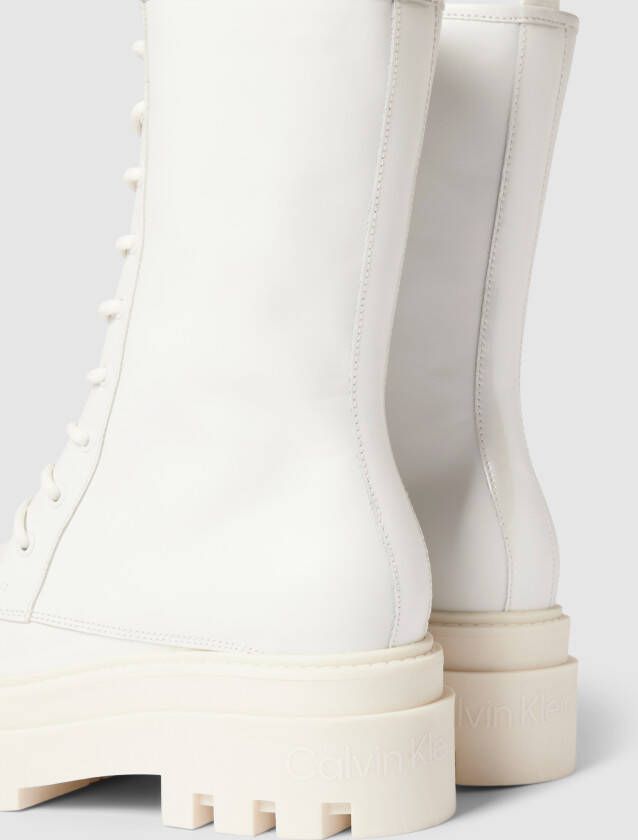 Calvin Klein Jeans Veterboots van leer met plateauzool