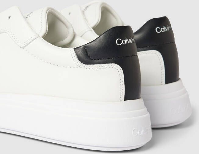 CK Calvin Klein Sneakers van leer met contrastgarnering model 'LACE UP'