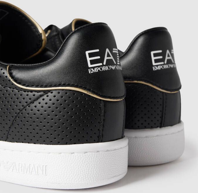 EA7 Emporio Armani Sneakers met contraststrepen in metallic model 'ACTION LEATH'