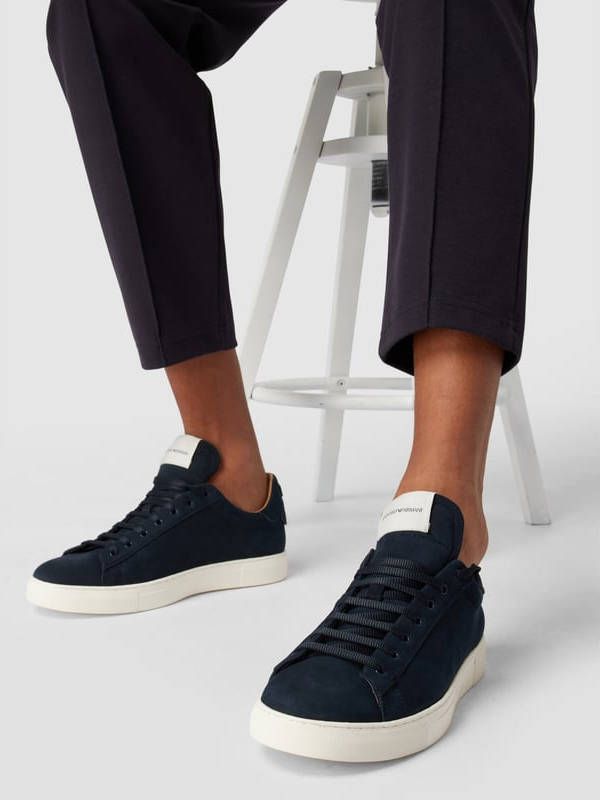Emporio Armani Sneakers van leer met labeldetails