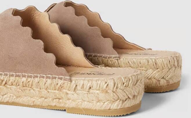 Espadrij Slippers van echt leer model 'LYON CROISETTE'