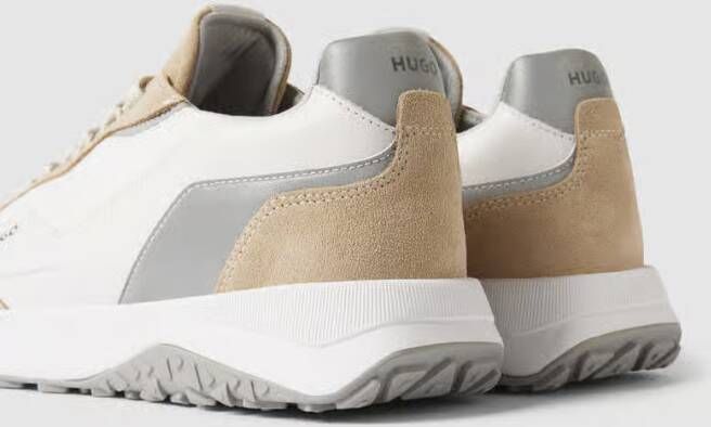 HUGO Leren sneakers met contrastgarnering model 'Kane'