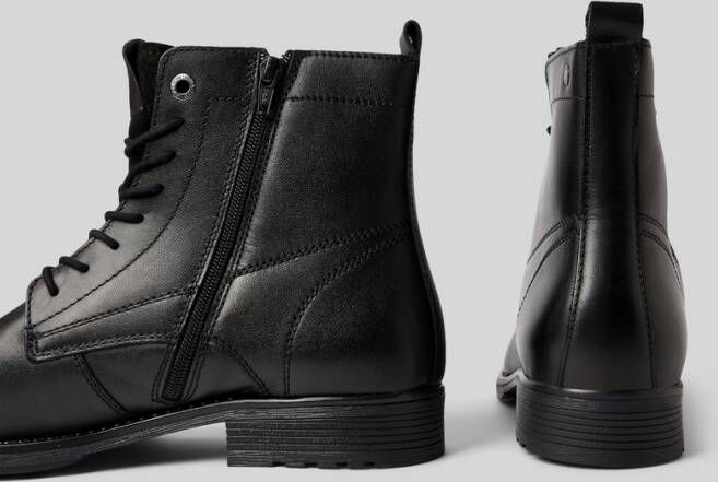 jack & jones Veterboots van leer met siernaden model 'SHAUN'