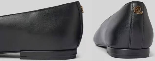 Lauren Ralph Lauren Leren ballerina's met blokhak model 'LONDYN'