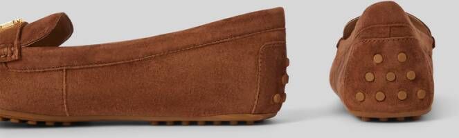 Lauren Ralph Lauren Leren loafers met labelapplicatie van Lauren Ralph LaureL model 'BARNSBURY'