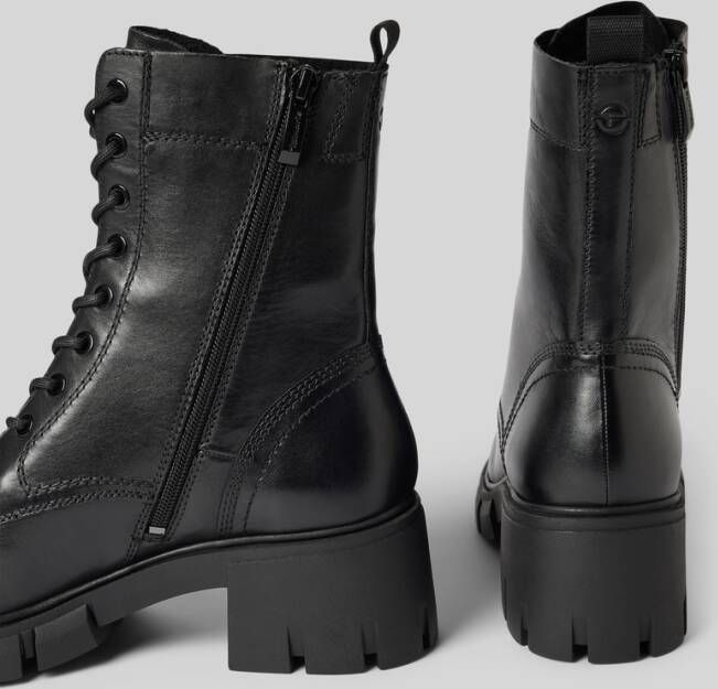 tamaris Veterboots van leer met siernaden