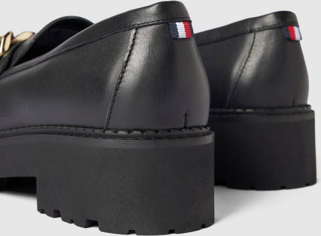 Tommy Hilfiger Pennyloafers in leer met labeldetail model 'CHAIN CHUNKY'
