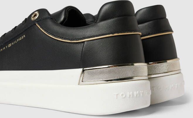 Tommy Hilfiger Plateausneakers van leer met labeldetails model 'LUX METALLIC'