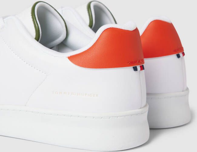 Tommy Hilfiger Sneaker van leer met contrastgarnering