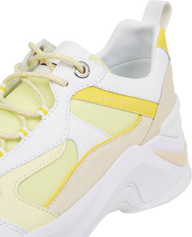 Tommy Hilfiger Sneakerwedges van leer en textiel