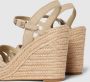 Bruin Tinten Essential Basic Wedge Espadrilles Met Sleehak Dames Beige - Thumbnail 7