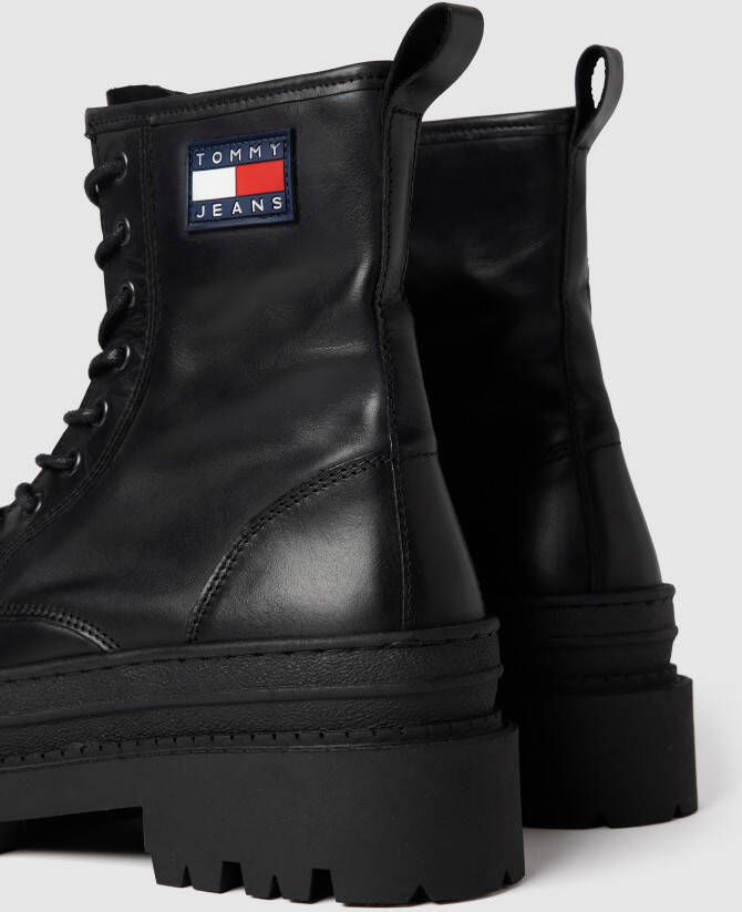 Tommy Jeans Boots van echt leer met labelpatch