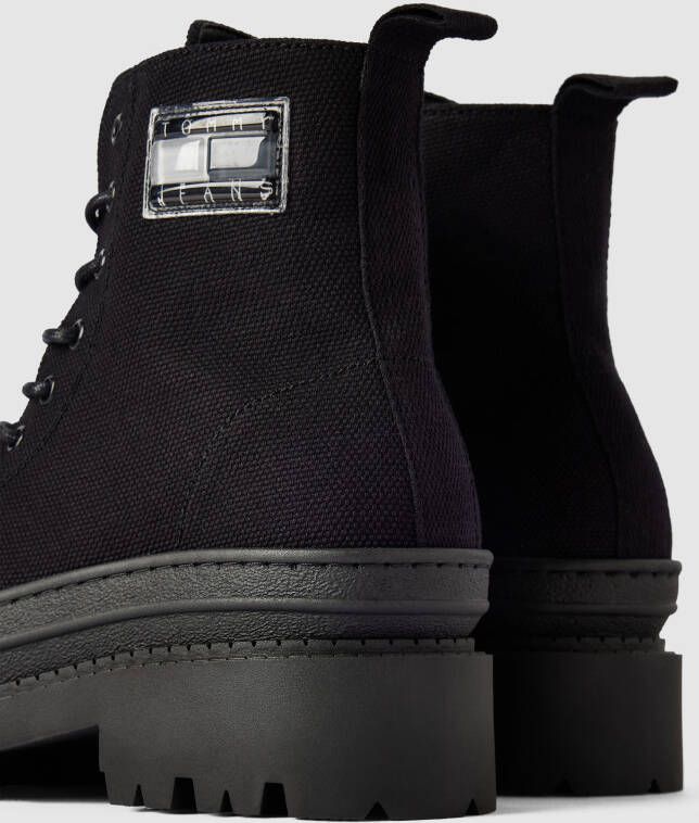 Tommy Jeans Veterboots met labelpatch model 'CANVAS'