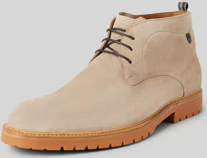 Floris van Bommel Leren boots met labelbadge model 'De Karper'