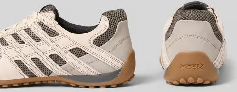 Geox Sneaker van leermix met logodetail model 'Snake' - Foto 4