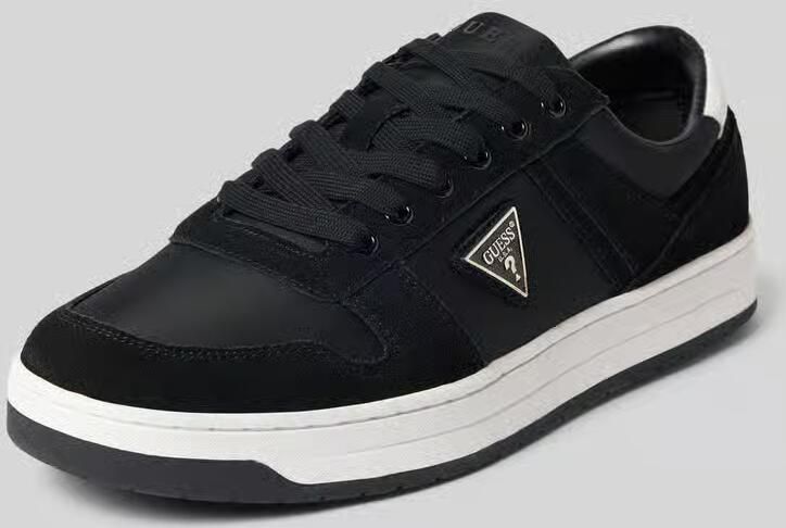 Guess Sneakers van mix van leer en textiel met labeldetail model 'UDDENT' - Foto 4