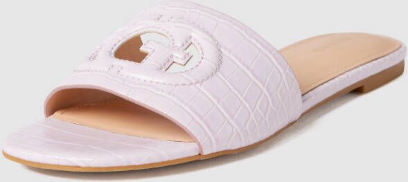 GUESS Tashia slippers met crocoprint blauw - Foto 6
