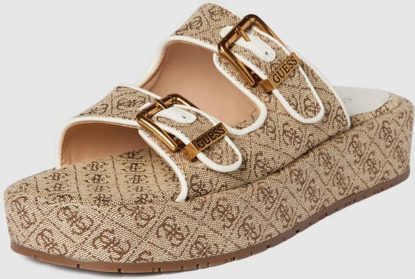 Guess Ramon slipper met leren details en logoprint - Foto 3