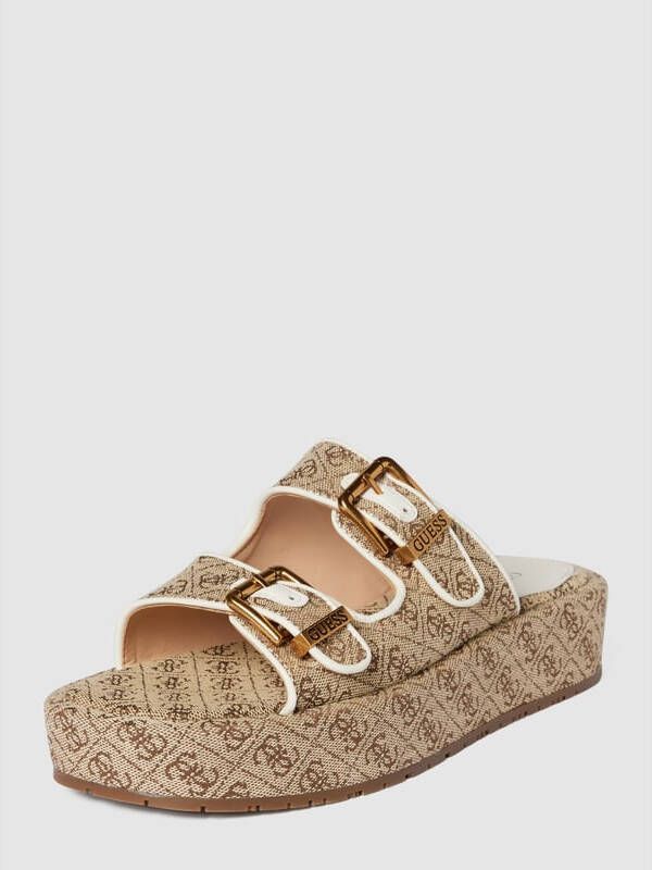 Guess Ramon slipper met leren details en logoprint - Foto 2