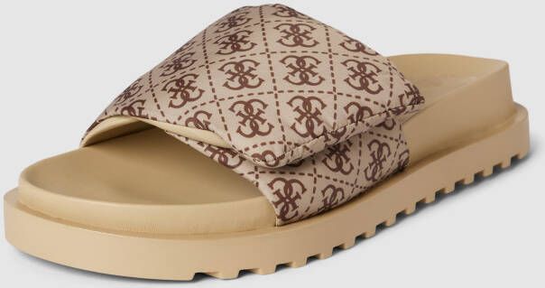 Guess Slippers met labelprint model 'FABETZY'