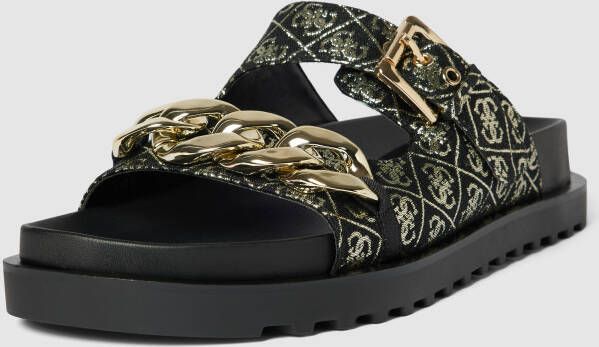 Guess Slippers met sierketting model 'FATEMA'