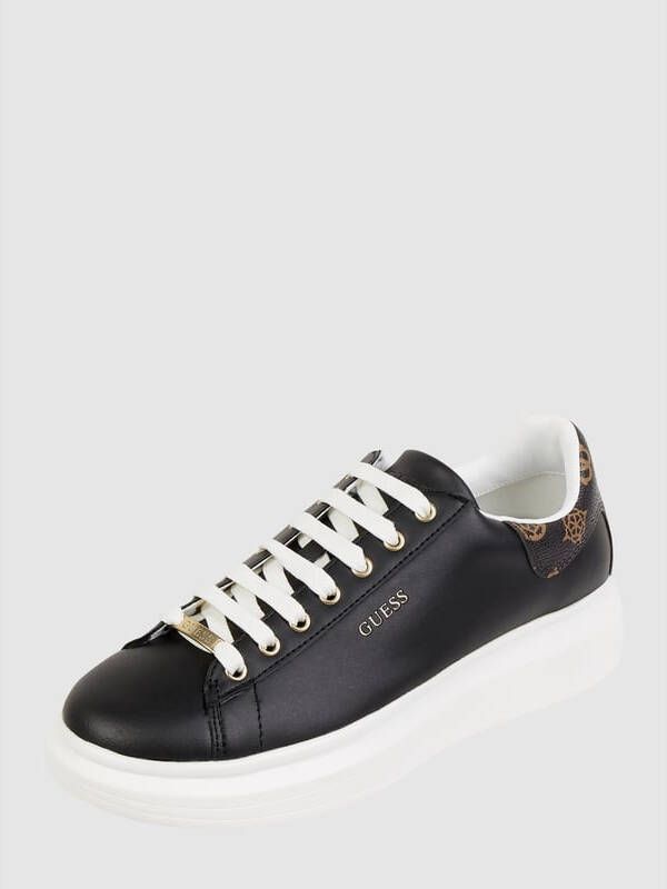 Guess Dames Sneakers Vibo van leer zwart bruin Wit Dames - Foto 10