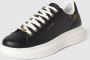 Guess Dames Sneakers Vibo van leer zwart bruin Wit Dames - Thumbnail 4