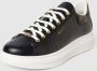 Guess Dames Sneakers Vibo van leer zwart bruin Wit Dames - Thumbnail 4