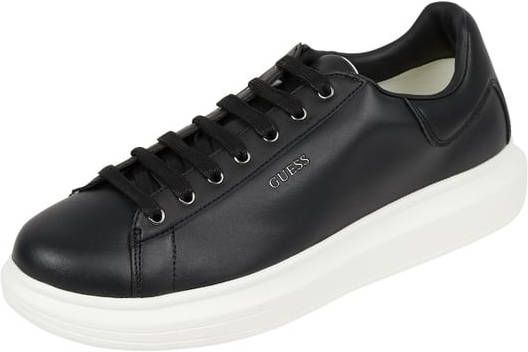GUESS Heren Lage sneakers Salerno Zwart - Schoenen.nl