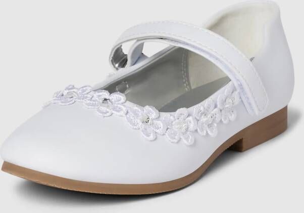 Happy Ballerina's met bloe applicatie en klittenbandsluiting