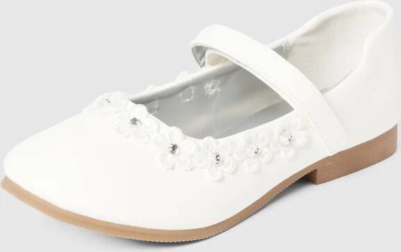 Happy Ballerina's met bloe applicatie en klittenbandsluiting