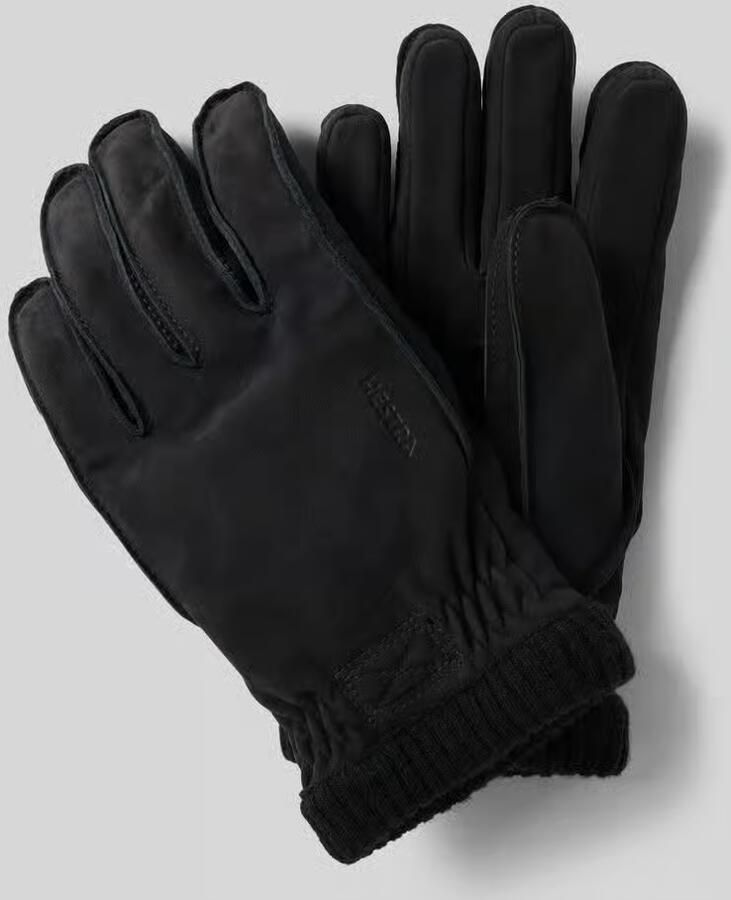 Hestra Leren handschoenen met labeldetail model 'Joar'