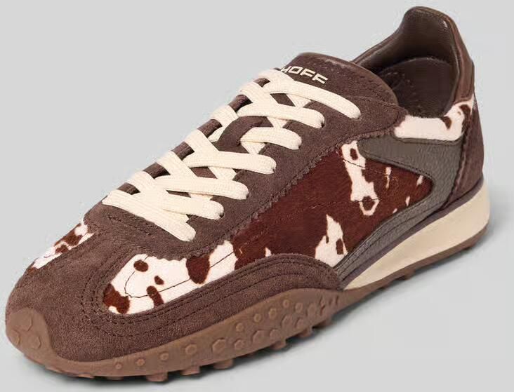 THE HOFF BRAND Lage Sneakers Dames Bridge Mkii Print Suède Bruin - Foto 7
