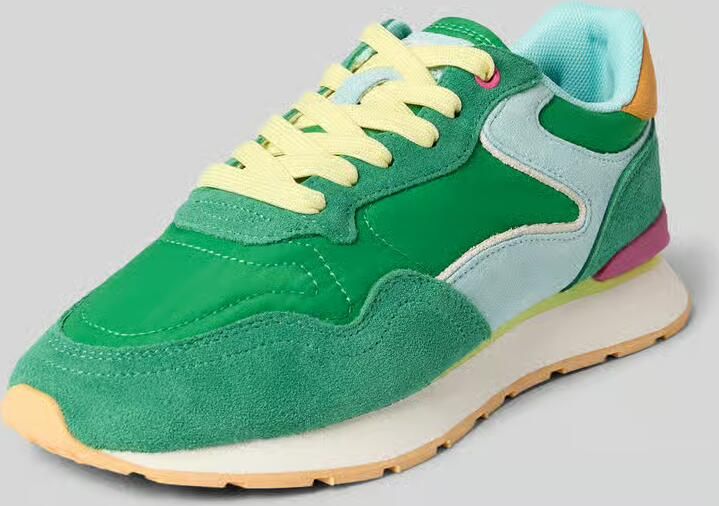 HOFF Sneakers van leermix in suède-look model 'CITY DOPAMINE JADE'