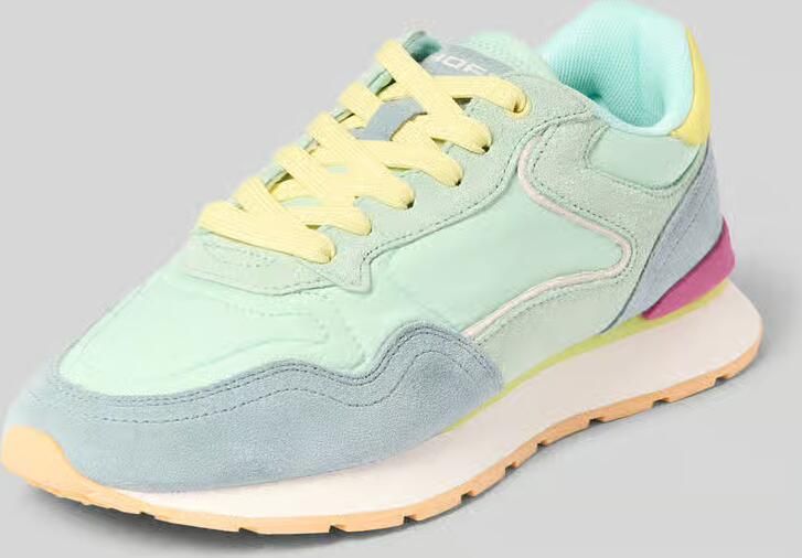 HOFF Sneakers van leermix met logodetail model 'CITY DOPAMINE AQUA'