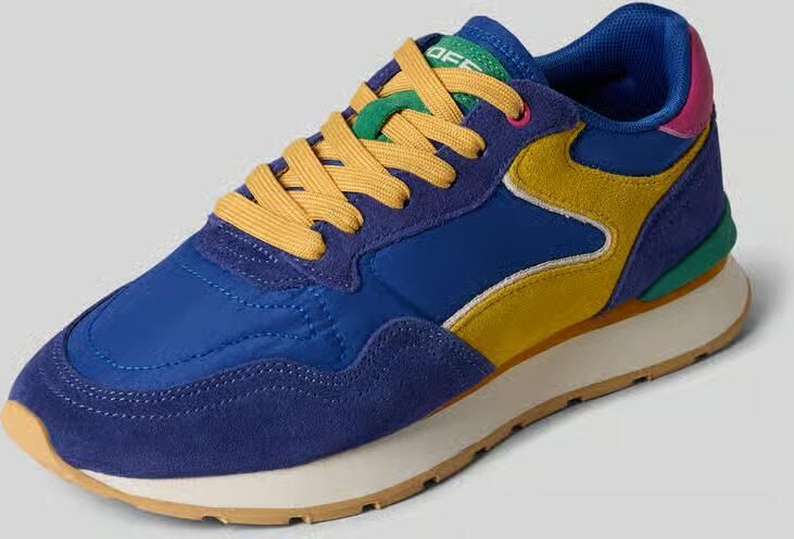 HOFF Sneakers van leermix met logodetail model 'CITY DOPAMINE ROYAL BLUE'