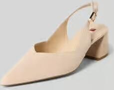 Högl Pumps van leer met blokhak