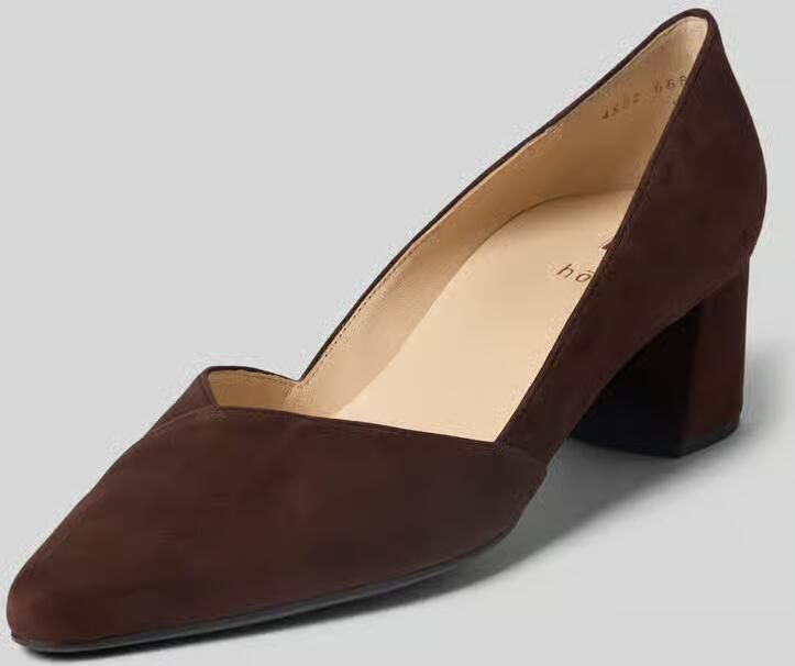 Högl Pumps van leer met blokhak