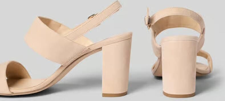 Högl Sandaaltjes van leer met blokhak - Foto 2