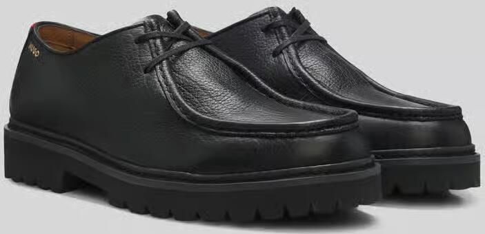 HUGO Veterschoenen van echt leer met label in reliëf - Foto 2