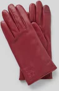 HUGO Leren handschoenen met labeldetail model 'Beggy'