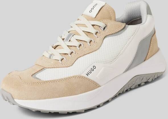 HUGO Leren sneakers met contrastgarnering model 'Kane'