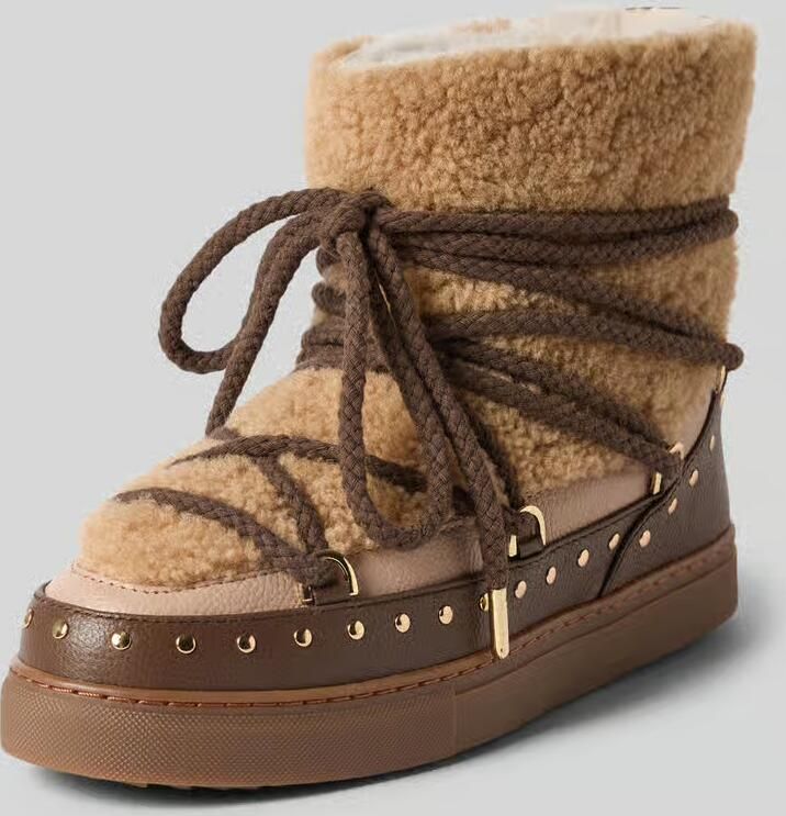 INUIKII Boots met contrastgarnering model 'Curly Rock'