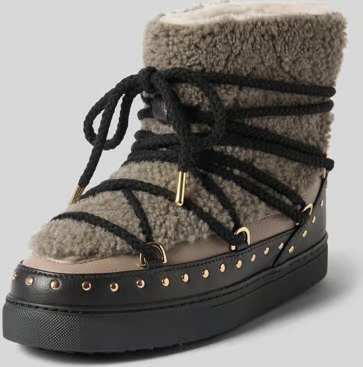 INUIKII Boots met contrastgarnering model 'Curly Rock'