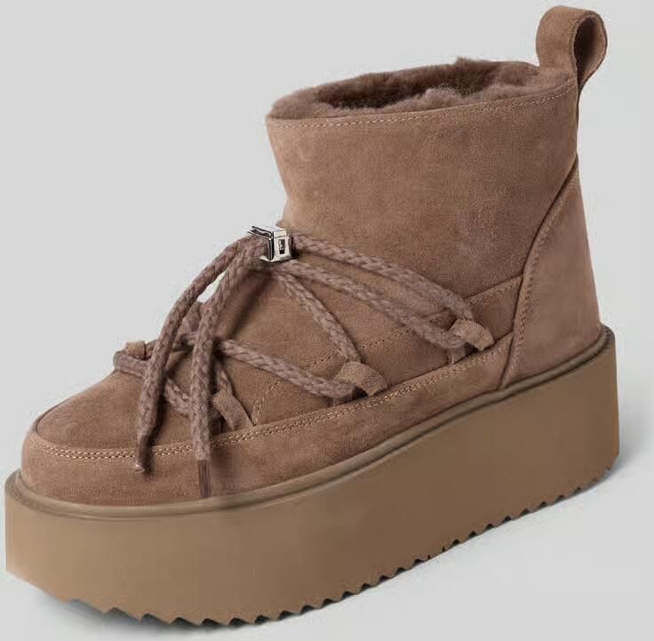 INUIKII Boots van leer met plateauzool model 'CLASSIC LOW PLATFORM'